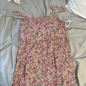 Old Navy Pink Floral Spaghetti Strap Dress